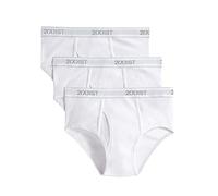 2(X)IST mens Essential Cotton Fly Front Brief 3-pack, Pure White, 36