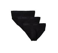 2(X)IST Men's Essential Cotton No Show Brief 3-Pack, Black New Logo, M