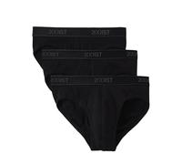 2(X)IST Men's Essential Cotton No Show Brief 3-Pack, Black New Logo, M