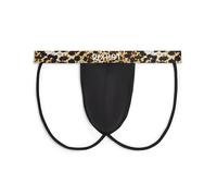 2(X)IST mens Sliq Jock Strap, Black Beauty-mixed Leopard, S