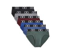 2(X)IST Men's (X) Sport 6-Pack No Show Brief, Black/Sharkskin/Tawny Port/Royal Blue/Union Blue/Fern, M