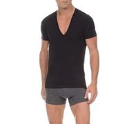 2(X)IST Pima Cotton Slim Fit Deep V-Neck T-Shirt Underwear - Black - Medium