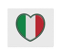 2 x 'Italy Flag Heart' Microfibre Lens/Glasses Cleaning Cloths (LC00020735)