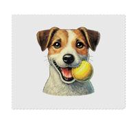 2 x 'Jack Russell With Tennis Ball' Microfibre Lens/Glasses Cleaning Cloths (LC00031501)