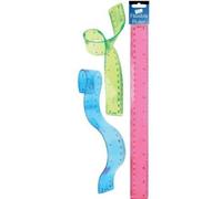 2 X Just Stationery 12 inch Bendy Ruler