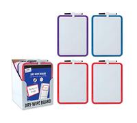 2 X Just Stationery A4 Magnetic Dry Wipe Board - Assorted Colours