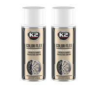 2 X K2 COLOR FLEX WHITE PLASTIC SKIN PEELABLE RUBBER SPRAY PAINT PROTECT 400ml