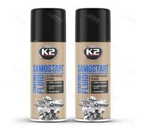 2 x K2 SAMOSTART Cold Engine Starting Fluid Car Diesel Petrol Quick Start 400ml