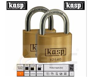 2 x KASP 40mm PREMIUM Brass Security Padlock Hardened Shackle Gate/Door K12540D2