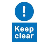 2 x Keep Clear - Information Sign Removable Self Adhesive Waterproof Durable Vinyl Label Sticker 225mm x 160mm