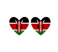 2 x KENYA Flag Heart Temporary Tattoo KENYAN Team support