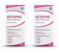 2 x Ketopine Ketoconazole 2% Medicated Shampoo - Clinically Proven Anti-Dandruff Treatment for Itchy, Flaky, Dry Scalp, Seborrheic Dermatitis & Scalp Psoriasis - Fast Relief Anti-Fungal Formula, 100ml