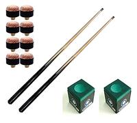 2 x KIDS 36" (3ft) SMALL POOL TABLE, TIGHT SHOT CUES & 8 x TIPS & 2 GREEN CHALKS