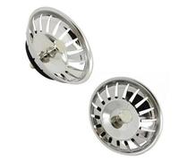 2 X Kitchen Sink Strainer Replacement Waste Plug Basin Drainer Filter Steel