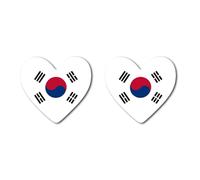 2 x Korea Flag Heart Temporary Tattoo Korean Team support