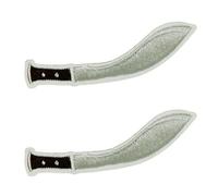 2 X Kukri (Khukuri) Curved Knife Patch - 7.5 x 2cm Gurkha Nepal Blade Embroidered Iron On Appliqué for Jackets, Backpacks, Vests, Tactical Gear & DIY Clothing