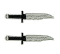 2 x L3A1 Bayonet British Army Embroidered Patch - 8cm x 2cm Tactical Knife Iron-On Badge for Jackets, Vests, Backpacks & Gear - Military Stitch Detail Patch Set