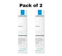 2 x LA ROCHE-POSAY HYDRAPHASE UV SPF 25 RICH DAILY PROTECTIVE MOISTURISER-40ml