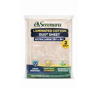 2 x Laminated Cotton Dust Sheet 12'x9' (3.6m x 2.7m) | Painting & Decorating, Reusable Paint Drop Cloth, Furniture Cover, Protective Sheet