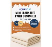 2 x Laminated Cotton Dust Sheets for Painting & Decorating 6'x3' (1.8mx0.9m) | Paint Sheets | Drop Cloth | Painting & Paint Cover Sheets | Dust Sheets for Furniture | Reusable