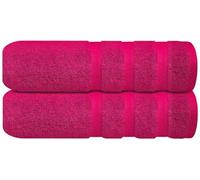 2 X Large Bath Sheets 100% Egyptian Cotton 500-GSM Soft Absorbent Big Jumbo Bath Towels Set Spa, Hotel, Shower & Every Bathroom Use (Pink)