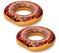 2 x Large Inflatable Donut Tube Swim Ring 42" Pool Beach Swimming Pool Water Toy