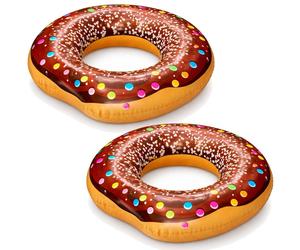 2 x Large Inflatable Donut Tube Swim Ring 42" Pool Beach Swimming Pool Water Toy