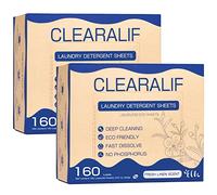 2 x Laundry Detergent Sheets for Up to 320 Washes, Fresh Laundry, Ideal for Travel, Apartments, Dormitories, CLEARALIF Detergent Strips, Eco Friendly and Hypoallergenic, 80 Sheets
