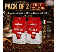 2 x Lavazza Qualita Rossa Ground Coffee 250g Italian Coffee Blend (500g)