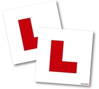 2 x Learner Driver L Plates - Full Magnetic Strong Hold Non-Adhesive - Highway Code Compliant - Easy to Fit & Remove., Red