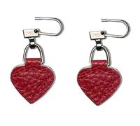 2 X Leather Zip Puller Replacement Repair Aid Fixer Quick Fix Slider Pulls Broken Zip Zipper Jacket Trouser Bag Backpack Purse (Red Heart)