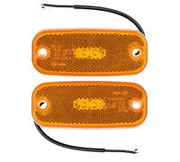 2 x LED Side Marker Light Orange 12 and 24 Volt Marker Light Position Light 110 x 46 mm Hole Spacing 90 mm with E-Mark for Car Truck Trailer Caravan