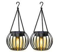 2 x LED Solar Lanterns - High-Quality Solar Lamp 1500 mAh Battery 3.7 V Solar Panel Warm White Including Battery Solar Garden Lamp Lantern