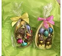2 x Leonidas Easter Half Eggs in milk & white chocolate with mini egg assortment novelty 400g