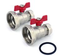 2 X Lever Handle Ball Pump Valve - 1.1/2" X 22mm (Pair) From Tesla Uk