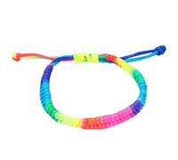 2 x LGBT Gay Pride Rainbow Wristband Friendship Neon Bracelet Charm Band