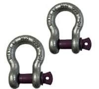 2 x Lifting Shackle WLL 2 Ton Galvanised Screw Pin Tested Alloy Bow Shackle