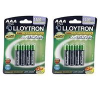 2 x Lloytron AAA 1100mAh NIMH AccuUltra Rechargeable Batteries (Pack of 4)