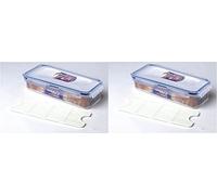2 x Lock and & Lock Plastic Bacon Box With Freshness Tray 1L HPL842 by Lock & Lock