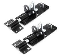 2 X Lockable Padbolt Ideal for use with Shed Doors, Gates and Outhouse Doors (200mm, Black)