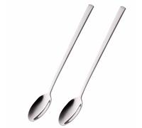2 x Long Handled Teaspoons Spoons Latte Coffee18/10 Polished Stainless Steel Set of Tea Spoon Cutlery for Ice Cream Sundae Handle