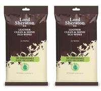 2 x Lord Sheraton Leather Clean & Shine Eco Wipes (24) 100% Biodegradable