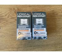2 x L'Oreal Magnesium Defence 24H Daily Moisturiser for Men 50ml