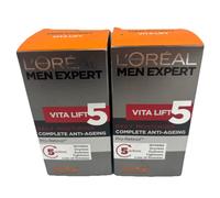2 X L'Oreal Men Expert Vita Lift 5 Anti Ageing Daily Moisturiser - 50ml new