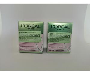 2 X L'Oreal Paris Pure Clay Soothing & Detox Face Mask for Sensitive Skin -15ml