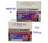 2 x L'OREAL Wrinkle Expert | 55+ Calcium Night Cream | 50ml