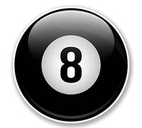 2 x Lucky 8 Ball Vinyl Sticker iPad Laptop Car Bike Helmet Pool Charm #4707 (10cm x 10cm)