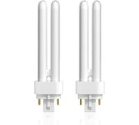 2 x Luxsa Lighting 18W CFL G24D-2 2 Pin Compact Fluorescent Light 18W PLC Tube Bulbs 1210LM Energy Saving G24d-2 Compact Fluorescent Lamp CFL Light Bulbs 4000K Cool White Double Turn 2U Tube