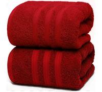2 X Luxury Extra Large Big Jumbo Bath Sheets Premium 100% Egyptian Cotton -100 x 200 cm- High Absorbent Soft Hotel Spa Beach XL Bath Towels Set (Red)