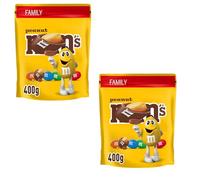 2 x M & M Peanut Milk Chocolate Sharing Pouch 400g | Family Size Maxi Bag | Colourful Candy-Coated Peanuts | Perfect for Parties, Snacking & Gifting